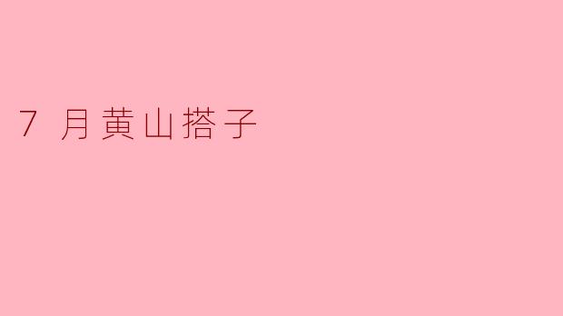 7月黄山搭子