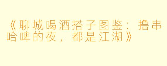 《聊城喝酒搭子图鉴：撸串哈啤的夜，都是江湖》