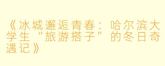 《冰城邂逅青春：哈尔滨大学生“旅游搭子”的冬日奇遇记》