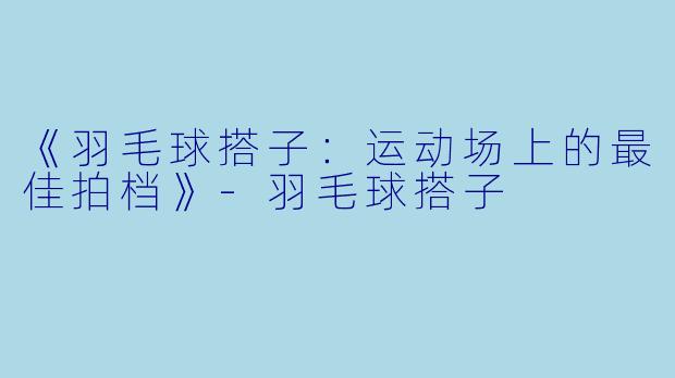《羽毛球搭子：运动场上的最佳拍档》-羽毛球搭子