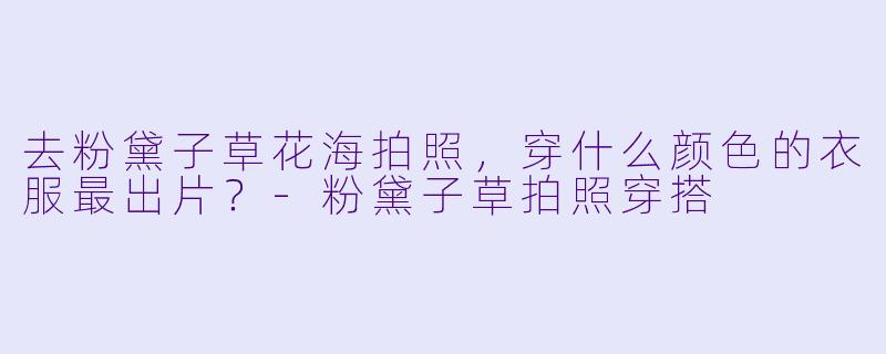 去粉黛子草花海拍照,穿什么颜色的衣服最出片?