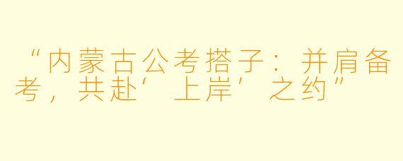 “内蒙古公考搭子：并肩备考，共赴‘上岸’之约”