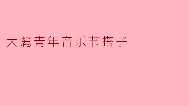 大麓青年音乐节搭子