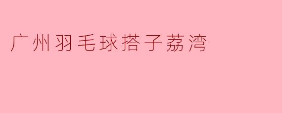 广州羽毛球搭子荔湾