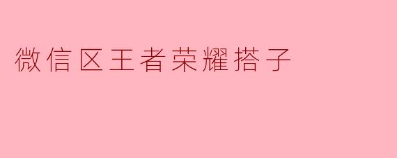 微信区王者荣耀搭子