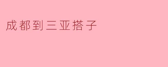 成都到三亚搭子