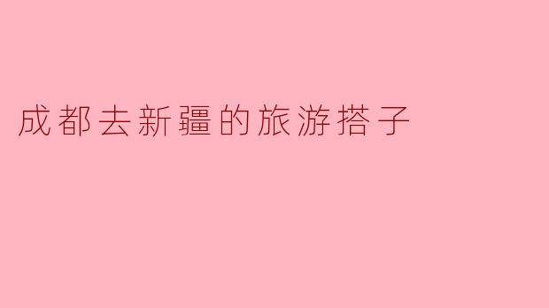 成都去新疆的旅游搭子