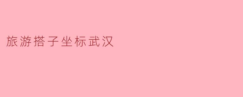 旅游搭子坐标武汉