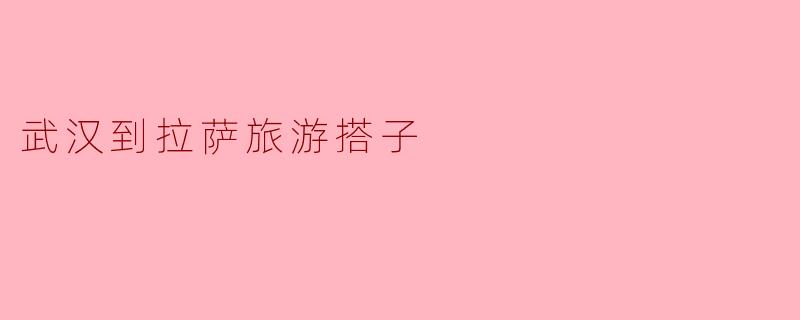 武汉到拉萨旅游搭子