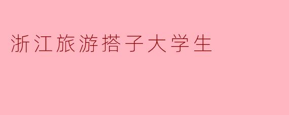 浙江旅游搭子大学生