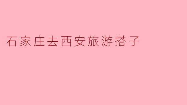 石家庄去西安旅游搭子