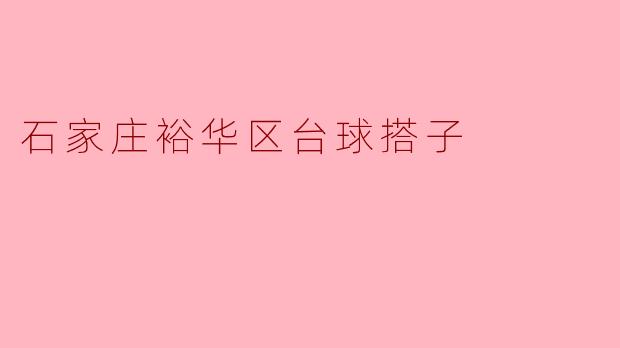 石家庄裕华区台球搭子