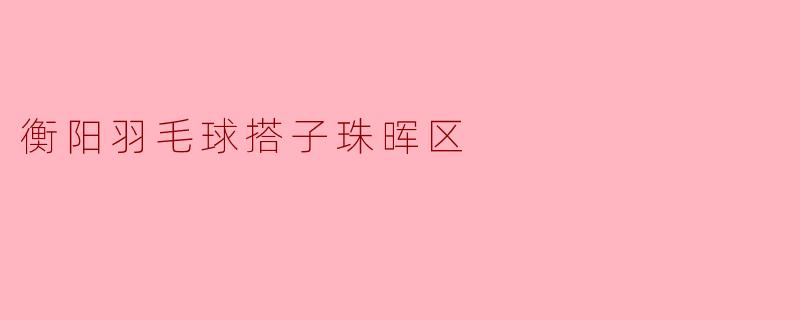 衡阳羽毛球搭子珠晖区