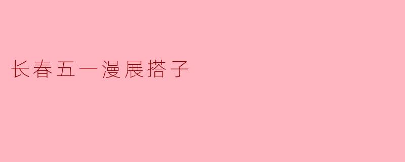 长春五一漫展搭子