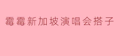 霉霉新加坡演唱会搭子