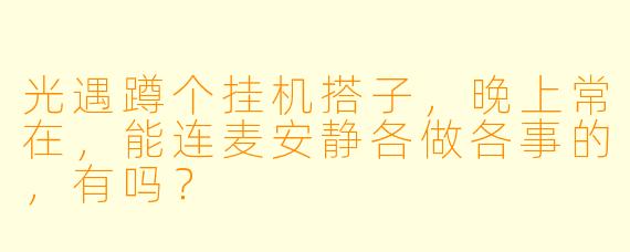 光遇蹲个挂机搭子，晚上常在，能连麦安静各做各事的，有吗？