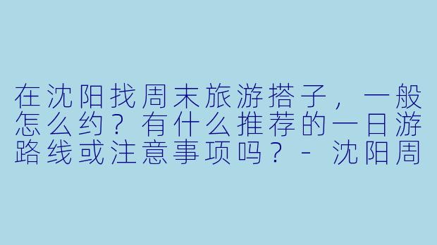 在沈阳找周末旅游搭子，一般怎么约？有什么推荐的一日游路线或注意事项吗？