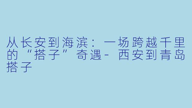 从长安到海滨：一场跨越千里的“搭子”奇遇-西安到青岛搭子