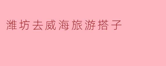 潍坊去威海旅游搭子