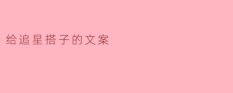 给追星搭子的文案