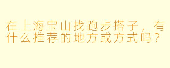在上海宝山找跑步搭子，有什么推荐的地方或方式吗？