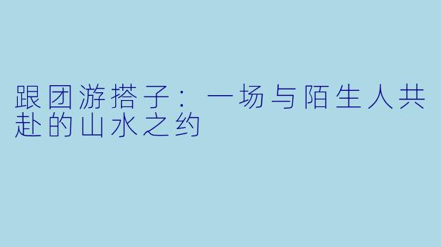 跟团游搭子：一场与陌生人共赴的山水之约