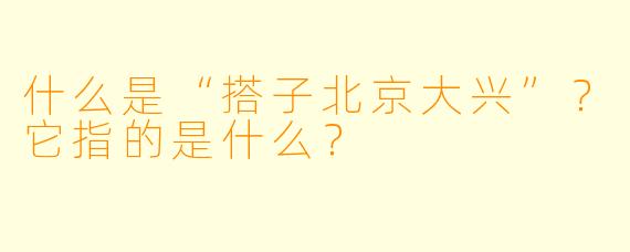 什么是“搭子北京大兴”?它指的是什么?