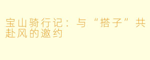 宝山骑行记：与“搭子”共赴风的邀约