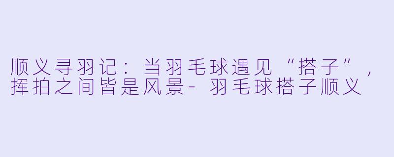 顺义寻羽记：当羽毛球遇见“搭子”，挥拍之间皆是风景-羽毛球搭子顺义