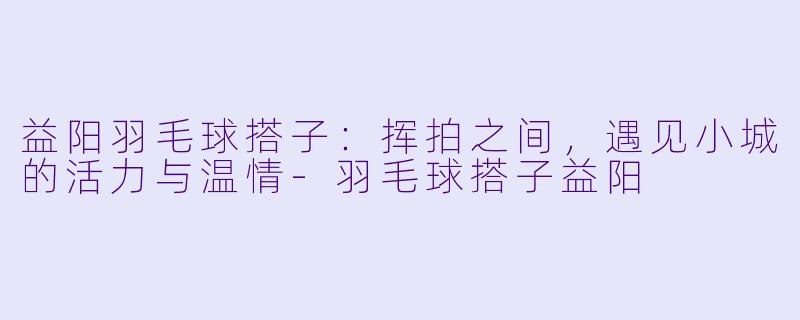 益阳羽毛球搭子：挥拍之间，遇见小城的活力与温情-羽毛球搭子益阳