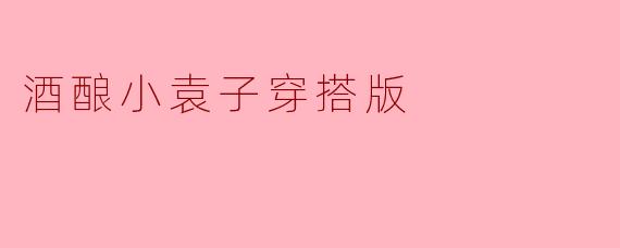 酒酿小袁子穿搭版