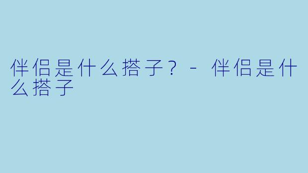 伴侣是什么搭子?-伴侣是什么搭子