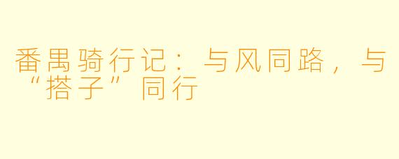 番禺骑行记：与风同路，与“搭子”同行