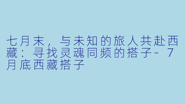 七月末，与未知的旅人共赴西藏：寻找灵魂同频的搭子-7月底西藏搭子