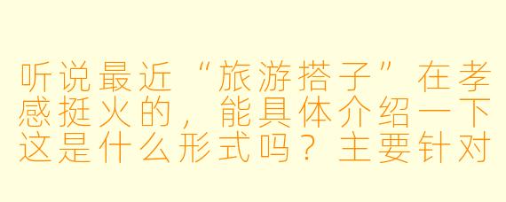 听说最近“旅游搭子”在孝感挺火的，能具体介绍一下这是什么形式吗？主要针对孝感哪些景点或体验呢？