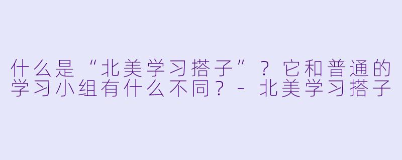 什么是“北美学习搭子”？它和普通的学习小组有什么不同？-北美学习搭子