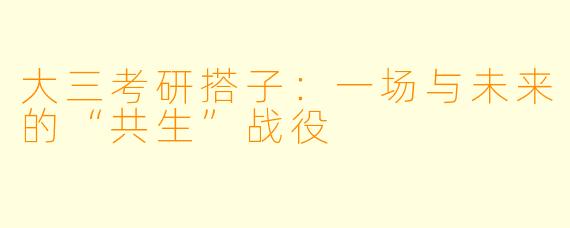 大三考研搭子:一场与未来的“共生”战役