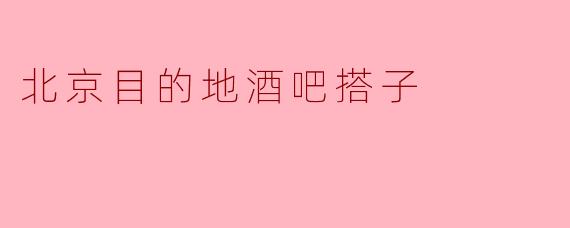 北京目的地酒吧搭子