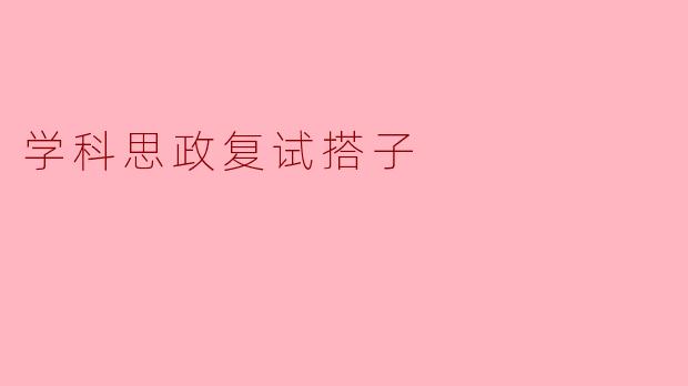 学科思政复试搭子