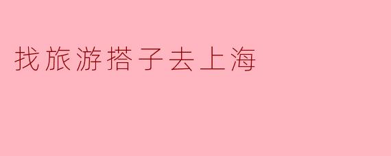 找旅游搭子去上海