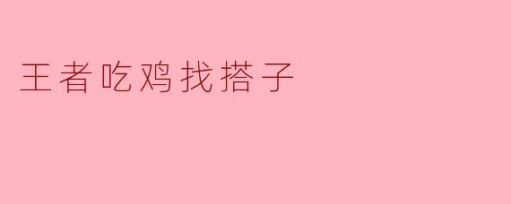 王者吃鸡找搭子