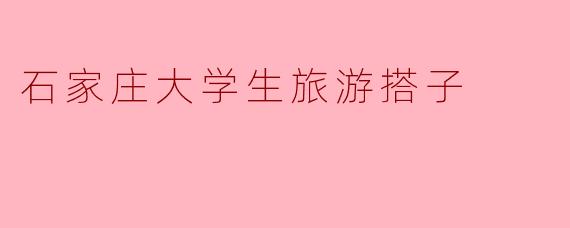 石家庄大学生旅游搭子