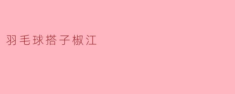 羽毛球搭子椒江