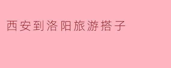 西安到洛阳旅游搭子