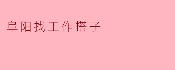 阜阳找工作搭子