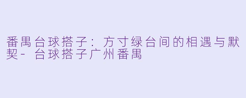 番禺台球搭子：方寸绿台间的相遇与默契-台球搭子广州番禺