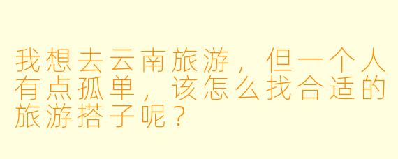 我想去云南旅游,但一个人有点孤单,该怎么找合适的旅游搭子呢?