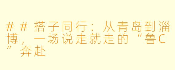 ##搭子同行：从青岛到淄博，一场说走就走的“鲁C”奔赴