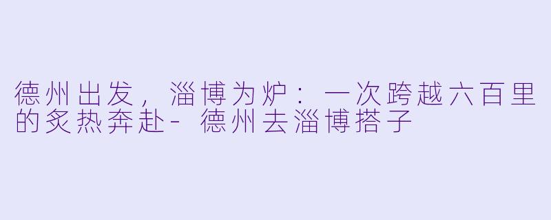 德州出发，淄博为炉：一次跨越六百里的炙热奔赴-德州去淄博搭子