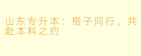 山东专升本:搭子同行,共赴本科之约